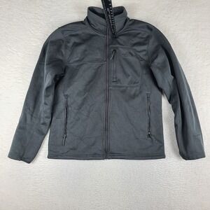 The North Face Jacket Mens Medium Dark Gray Full Zip Zipper Pocket Sweater Coat